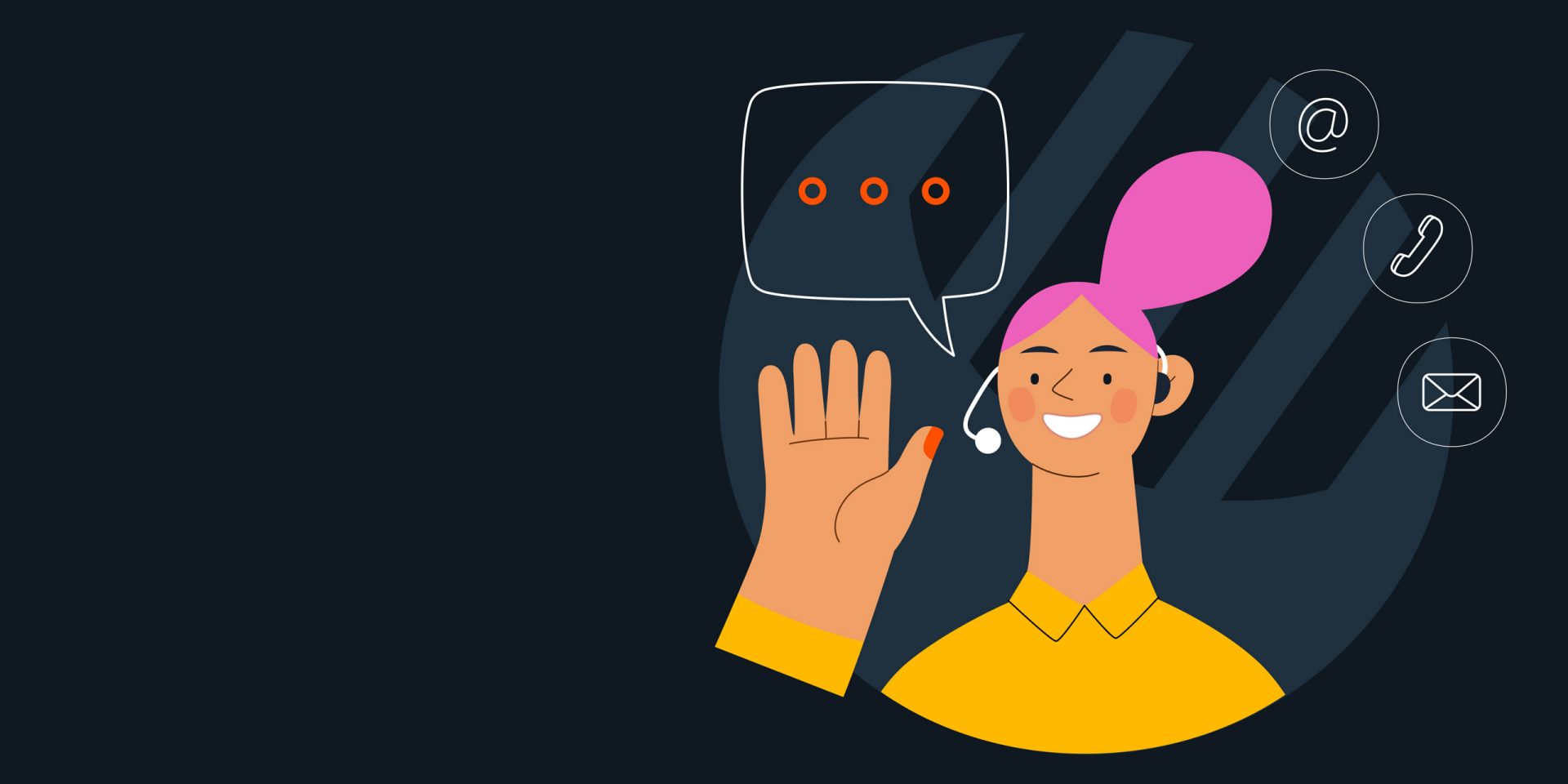 Illustration einer Person, die sich an den Pressekontakt der norisbank wendet. 