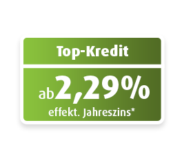 Top-Kredit ab 2,29% effektiven Jahreszins*