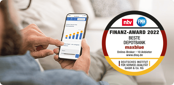 maxBlue Testsiegel: ntv - Beste Depot-Bank