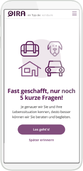 Screenshot Registrierungs Qira Screen