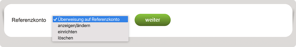 Screenshot Online-Banking Referenzkonto wählen