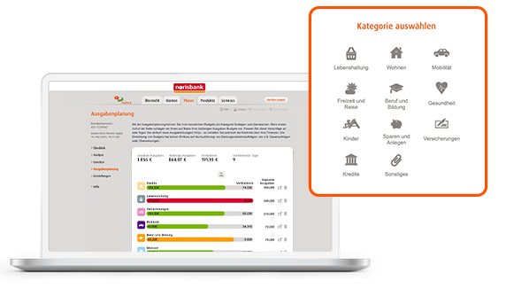 Finanzplan Vorteile Ausgabenplanung: Kategorien auswählen