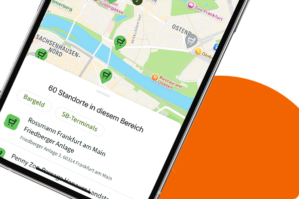 App Geldautomaten-Finder-Funktion