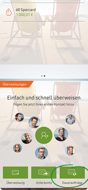 Screenshot norisbank App - Dauerauftrag einrichten