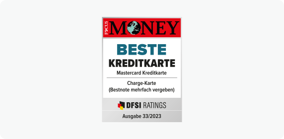 Testsiegel Focus Money: Beste Kreditkarte