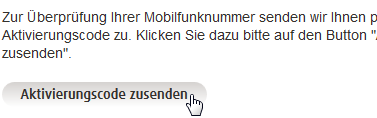 mobile TAN Aktivierungscode zusenden