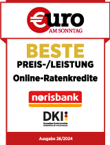 Siegel Euro "Bester Online-Ratenkredit Direktbanken"