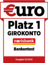 Bankentest Siegel Euro: Platz 1 Girokonto norisbank 