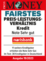 Testsiegel: Focus Money - Fairstes Preis-Leistungsverhältnis Kredit