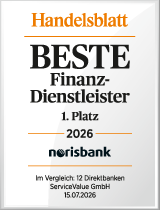 Testsiegel Handelsblatt: Beste Finanzdienstleister - 1. Platz