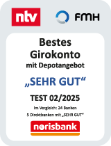 Siegel n-tv "Bestes Girokonto mit Depotangebot"