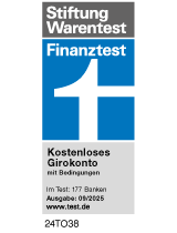 Siegel Stiftung Warentest "Kostenloses Girokonto mit Bedingungen"
